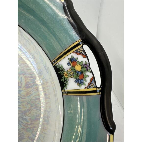 Vintage Noritake Morimura Hand Painted Made In Japan Handled Bowl 9.75” Round - Picture 7 of 9